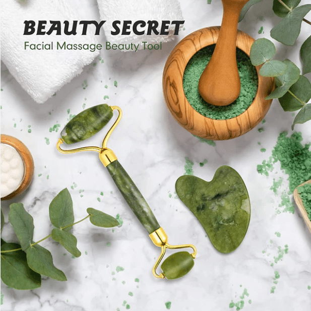 Real Stone Jade Roller and Gua Sha