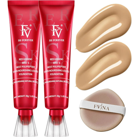 FV Liquid Foundation Makeup, Full Coverage Oil Control Flawless 12 Hour Long Lasting Concealer Matte Foundation