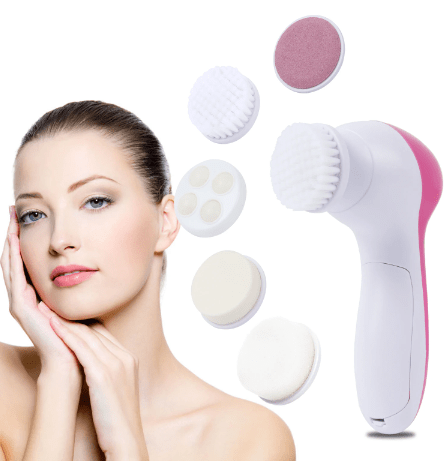 5 in 1 Electric Face Cleaning Brush Wash Face Machine Skin Pore Cleaner Body Cleansing Massage Mini Massager Brush